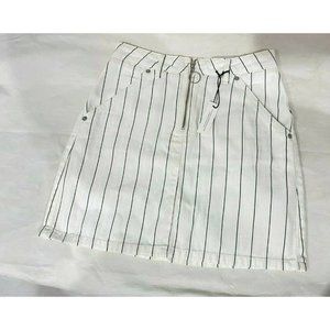 Topshop White and Black Striped Mini Skirt